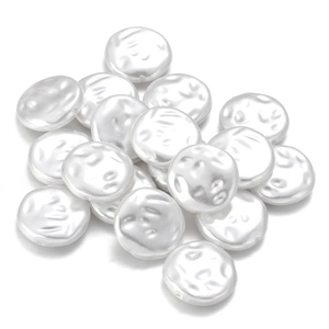 Irregular white ABS imitation pearl beads with textured surface for jewelry making