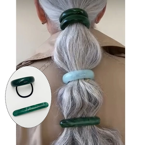 Resin Acetate Marble Pattern U-Shaped Hair Tie And Ponytail Clip Hair Accessories For Women Elegant Individual Style