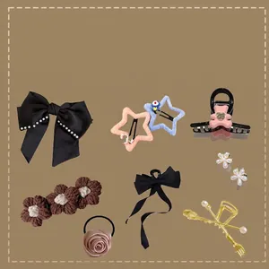 Haarschmuck Schleifen-Clips Florale Bänder Künstliche Perlen Strass Stern Ornamente Elegantes Styling Für Frauen Mädchen