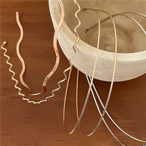 Vintage Metal Wave Headbands For Women Korean Style Minimalist Hair Bands Gold Silver Rose Gold Alloy Headwear