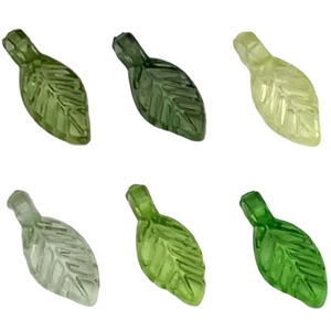 Mini transparent green acrylic leaf charms for DIY handmade earring and bead jewelry making