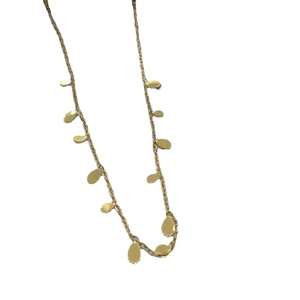 Elegant gold titanium steel necklace featuring small teardrop sequins on a minimalist chain
