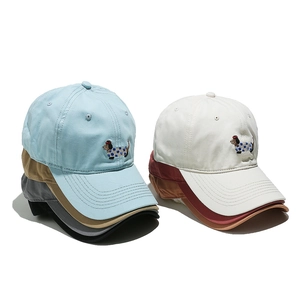 Cotton Baseball Cap Cartoon Dachshund Dog Embroidery Casual Outdoor Sun Visor Hat Adjustable Curved Brim Fashion