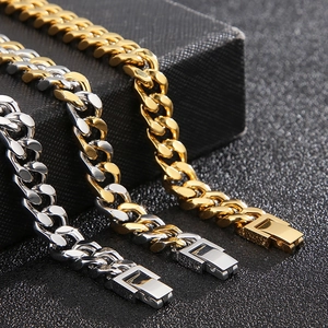 Cuban Link Bracelet Stainless Steel High Polished Punk Hip Hop Minimalist Jewelry For Men Women