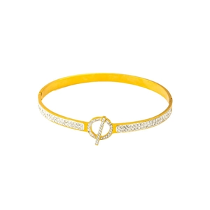 Eleganter goldener Asteroiden-Armreif für Damen mit Strasssteinen und Q-Buchstaben