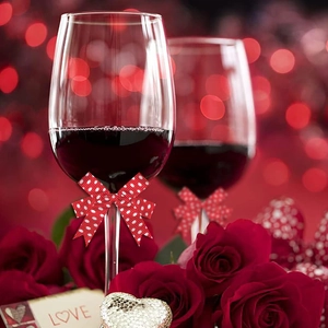 9mm red polka dot ribbon bow decoration on wine glass for Valentine's Day gifts