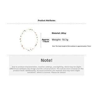 Detailed view of 116cm vintage tiger eye beaded long necklace with alloy material specs