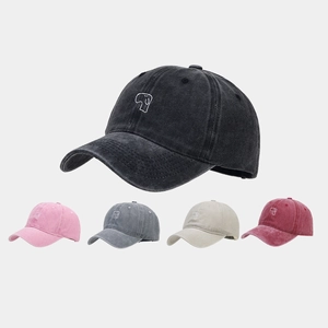 Washed Cotton Baseball Cap Retro Distressed Adjustable Dad Hat With Dog Embroidery For Men Women Casual Outdoor