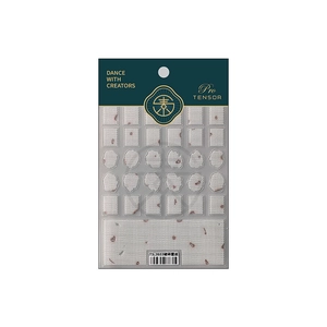 Lace pattern nail stickers TS-3603 with mesh texture and dark red dots on white background