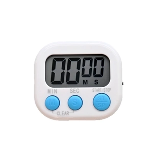 Magnetic digital visual timer with white shell and blue buttons for study and kitchen use