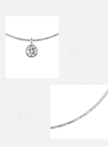 Détail du collier en argent sterling 925 avec zircons 5A sertis à la main avec soin