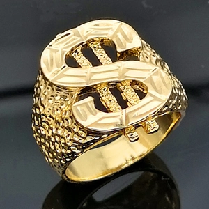 Dollar Sign Ring 18K Gold Plated Zinc Alloy Hip Hop Streetwear Creative Jewelry For Men