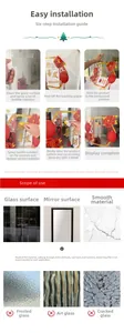 Detail guide showing installation steps for Chinese New Year static window film on glass