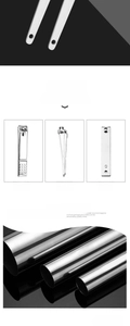 Macro detail of forged stainless steel nail clipper showing front, side and back views