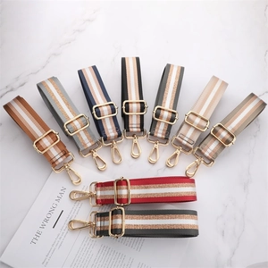 Adjustable wide canvas replacement shoulder straps in 9 colors with gold metal hardware