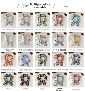 Collage of 20 floral patterns for cotton linen scarves with elegant pastoral designs