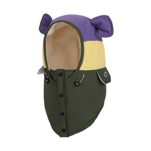 Dreifarbige Kinder Winter Balaclava Mütze mit Fleecefutter und Tierohren Design
