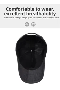 Gros plan sur la doublure intérieure en maille respirante et les coutures de la casquette