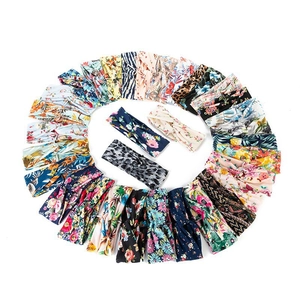 Elastic cotton yoga headbands with vintage cashew and floral prints in various patterns