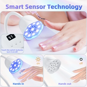 Tragbare Lotus-Nagellampe mit verstellbarem Schwanenhals und intelligentem Infrarotsensor