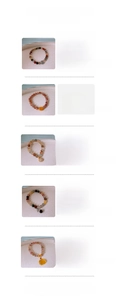 Detailed view of hair crystal and agate lotus bracelets with stone size and weight data