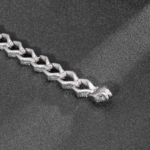 Punk style stainless steel cross bracelet for men with vintage chunky link texture