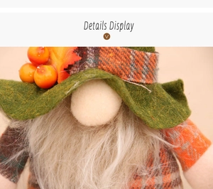 Close-up of Nordic Christmas gnome with green felt hat and detailed berry accents