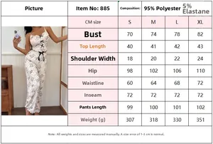 Size chart for bear print camisole and pants set in S-XL with detailed measurements