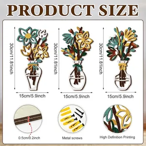 Guide des tailles pour décoration murale bohème 30x15cm avec matériel de montage inclus