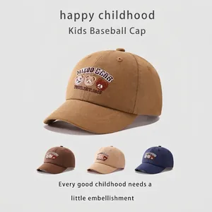 Berretto da Baseball in Cotone per Bambini Unisex Con Ricamo a Forma di Orso Dinosauro Cappello Parasole Regolabile per Bimbi