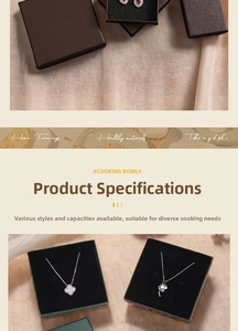 Linen textured square gift boxes showcasing heart earrings and clover necklace