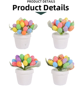 Macro shot of 12cm Easter egg potted plants with speckled textures and white minimal pots
