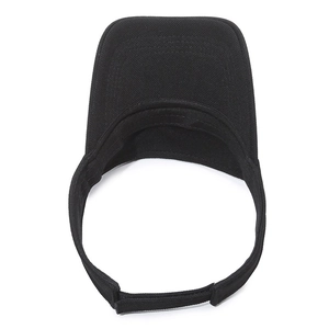 Classic black visor hat with breathable fabric and adjustable strap for sun protection