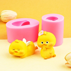 3D-Silikonform-Set für kleine gelbe Enten, ideal für Schokolade, Pudding und Tortendeko