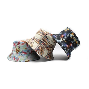 Reversible Bucket Hat Cotton Polyester Artistic Print Sun Protection Outdoor Beach Travel Streetwear Hip Hop Casual Unisex