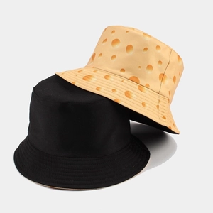 Kreativer Käse Muster Wendbar Fischerhut Sonnenschutz Faltbar Outdoor Neuheit Anglerhut Für Damen Herren