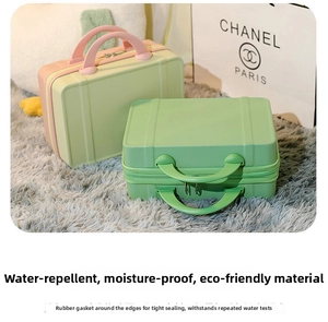 Macro shot of rubber sealing ring on waterproof mini cosmetic storage suitcase