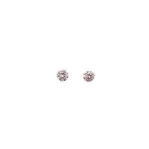 Classic S925 sterling silver stud earrings with round claw-set cubic zirconia stones