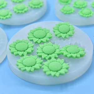 Molde de silicona de girasol para repostería y jabón con texturas florales reales