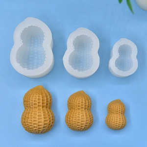 Stampo in silicone a forma di arachide per candele fai-da-te e fondente con texture reale