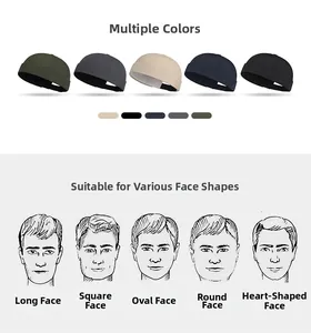 Quick-dry docker hat in five colors showing face shape compatibility guide