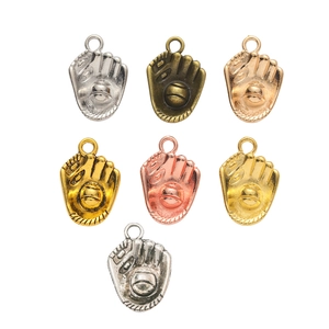 DIY retro alloy baseball glove charms available in 7 different metallic finishes