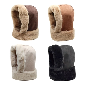 Cappello Da Aviatore Invernale Da Donna In Finta Pelle Scamosciata Pelliccia Sintetica Scaldacollo Integrato Antivento Spesso Retrò