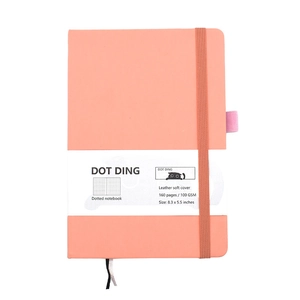 Pink soft leather dotted journal with elastic band and 160 pages of 100 GSM paper