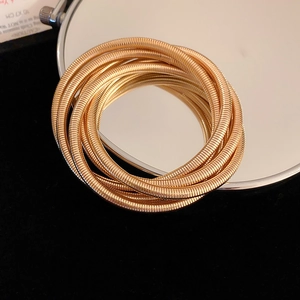 Minimalist golden multi-layer snake bone bracelet for women with elegant mirror reflections