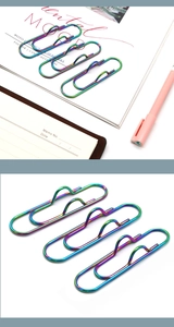 Creative metal rainbow pen clip notebook memo paper clip colorful multi-functional binder.