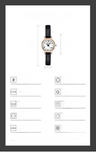 Detailed size specifications for minimalist waterproof quartz watch with leather strap
