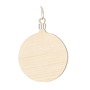 Décoration de Noël en bois naturel rond avec corde de jute sur fond blanc