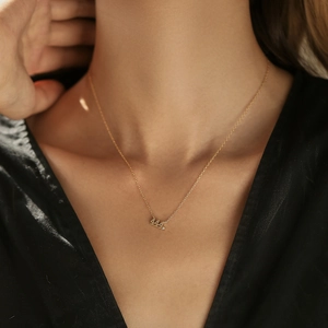 Golden S925 sterling silver necklace featuring a 444 lucky number pendant on a fine chain