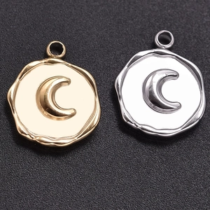 Gold and silver stainless steel celestial moon charms for DIY jewelry making sets